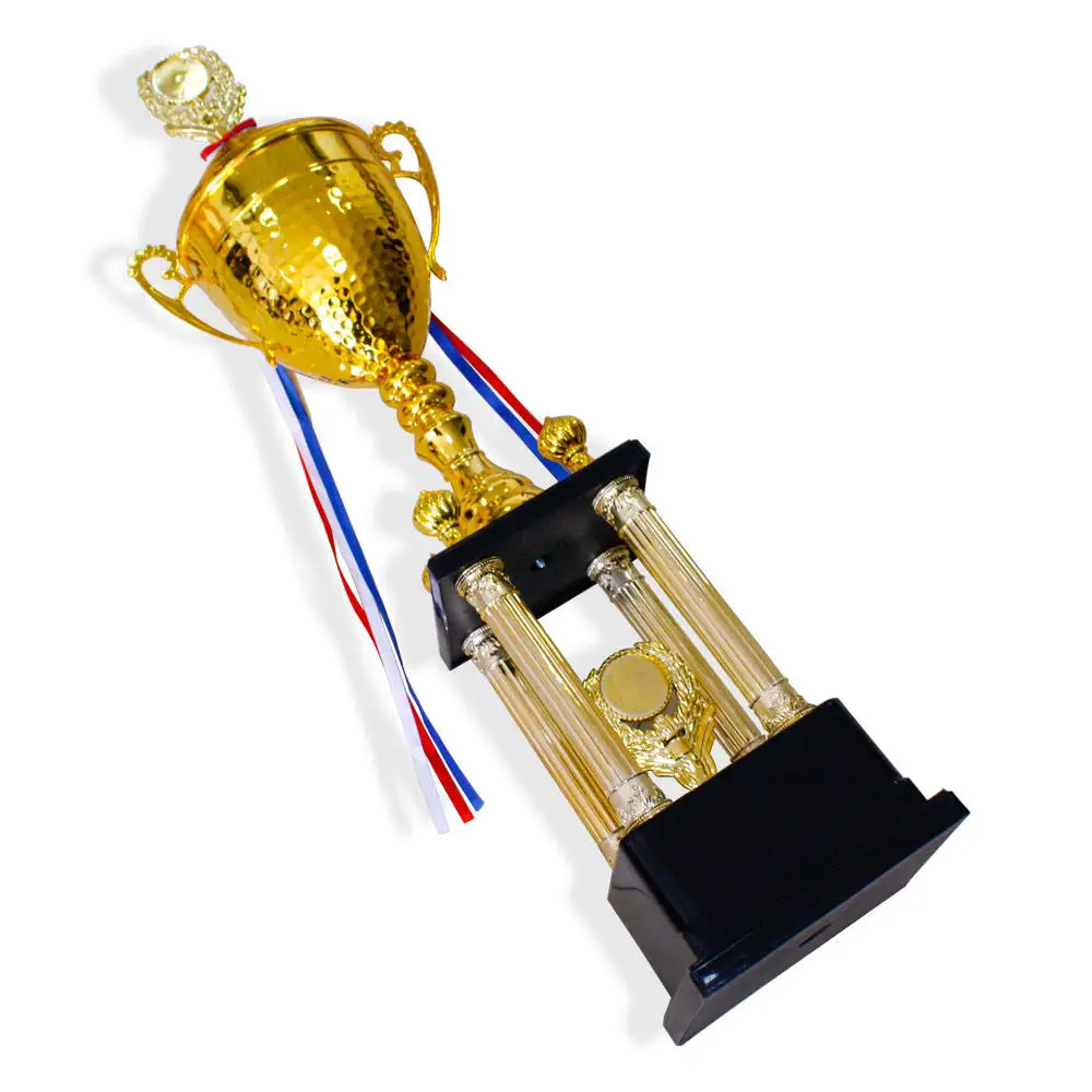 Wholesale bulk custom universal sport world soccer football award trophies gold color big large metal trophy cup for events