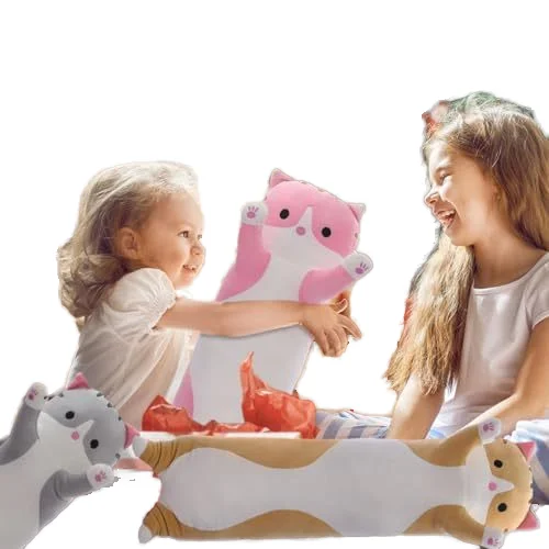 2023 Cute cat plush toy long cat doll sleeping hug plush figure toys Custom stuffed plush toys long stuffed cat pillow2023 Cute