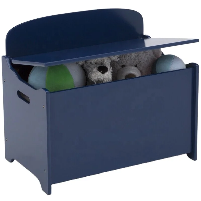 
Tofffy &Friends children wood toy chest storage box in solid color 