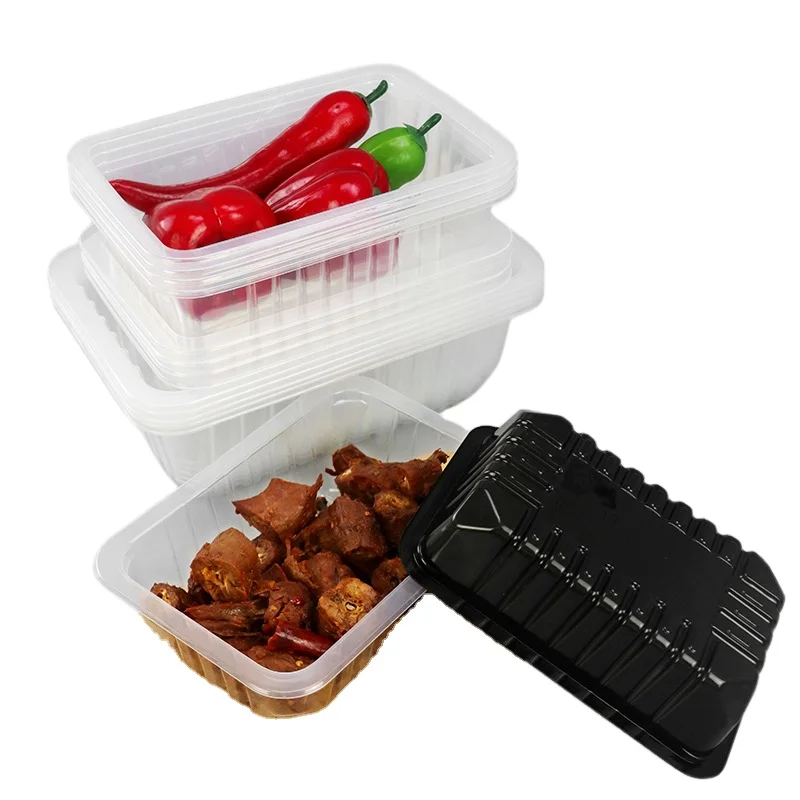 
Thickened Food Packaging Lock Fresh Box PP Packaging Box Disposable Vegetable Meat Plastic Box Tray 