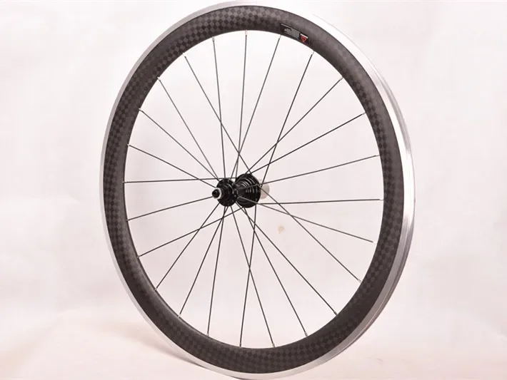 700C 38mm 50mm Carbon Fiber Road Bicycle Wheelset with Aluminum Alloy Brake Surface V Brake System OEM 12K R13 R16