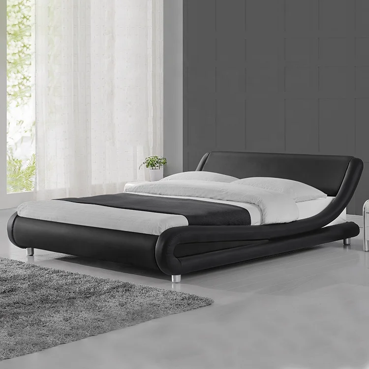 1222-1 Multi-color Reading LED Light Modern Design Linen Fabric Upholstered Bed