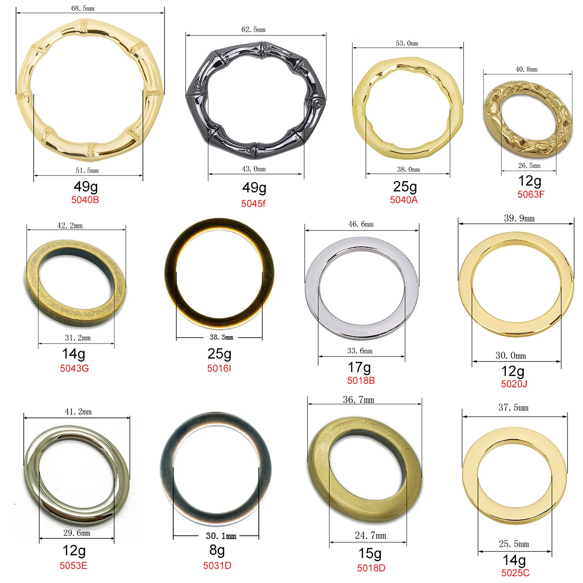 Customized Size 19mm 30mm Welding Ellipse Egg Shape Oval Loop Hook Buckle Welded Spring Open Gate O Rings For Bags