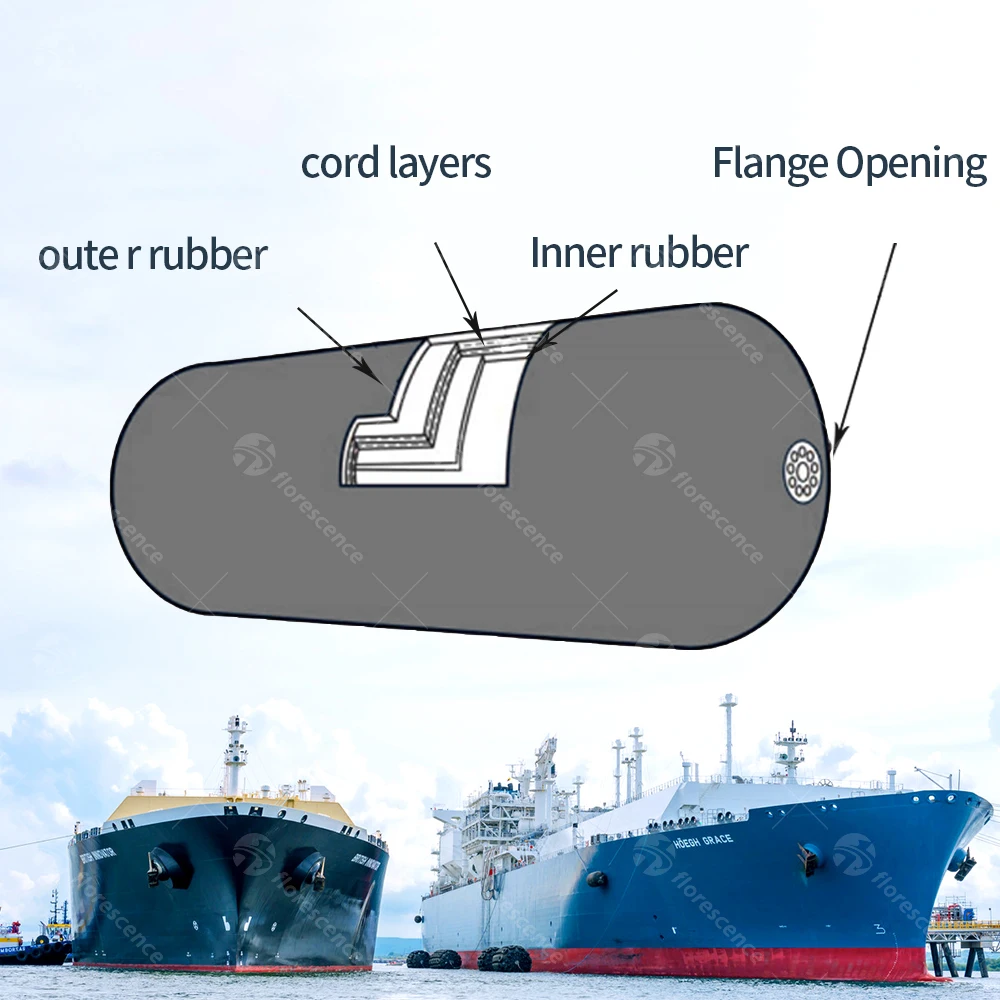 Submarine Dock Yokohama Ship Pneumatic Marine Rubber Fender With Chain and Tyre Net