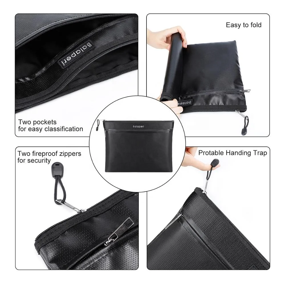 Waterproof Fireproof Documents Cash Passport fiberglass fireproof bag
