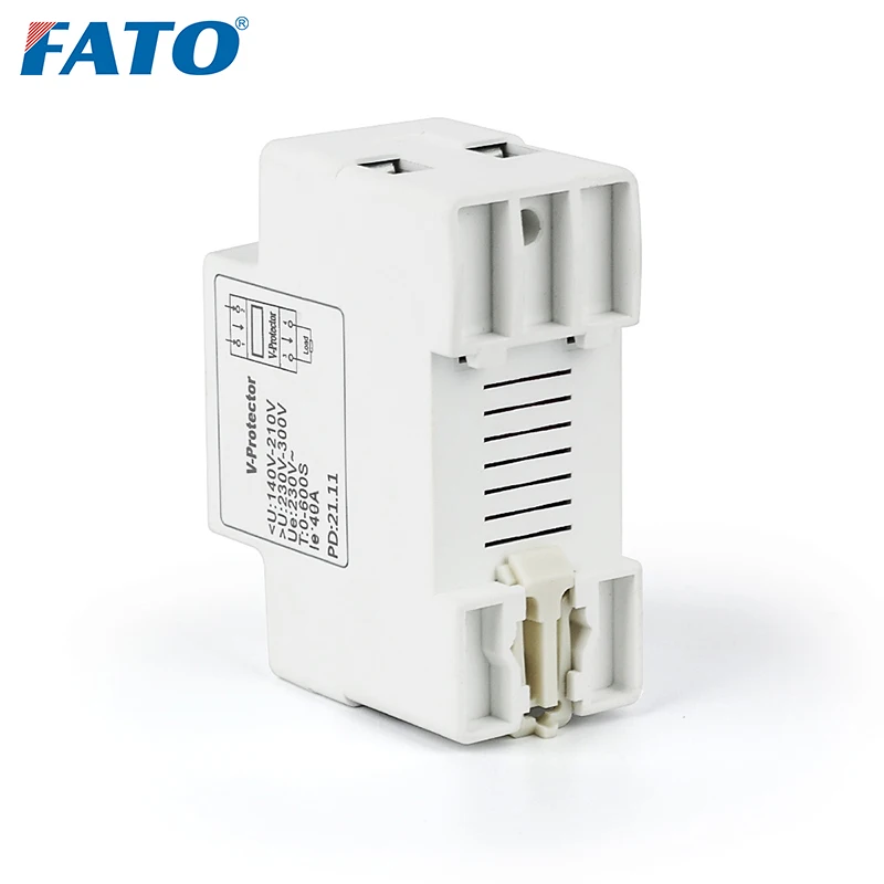 Fato Din Rail Digital Electric Voltage Protector Adjustable Over Under Voltage Protection 40A 230V