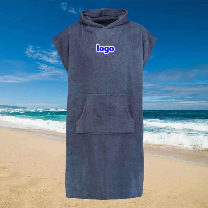 hooded poncho towel adult kitesurf changing robe cotton beach poncho towel