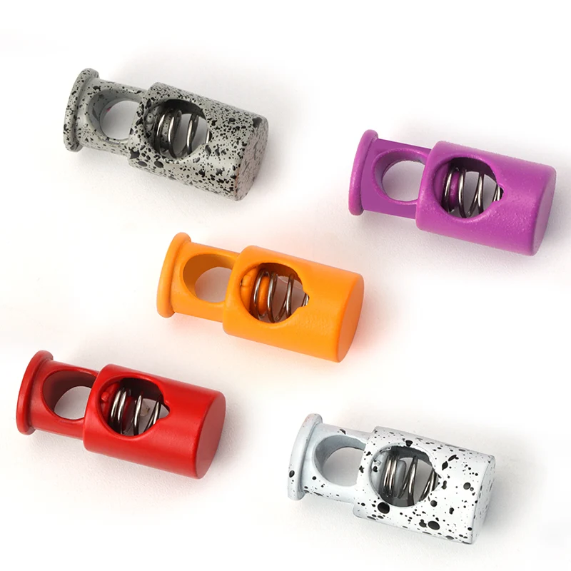 Оптовая цена, шнур для шнурков, радужная пружина, стопор с двойным отверстием, Властелин шнурков для шнурков/замок, сплав металла без никеля, свинца