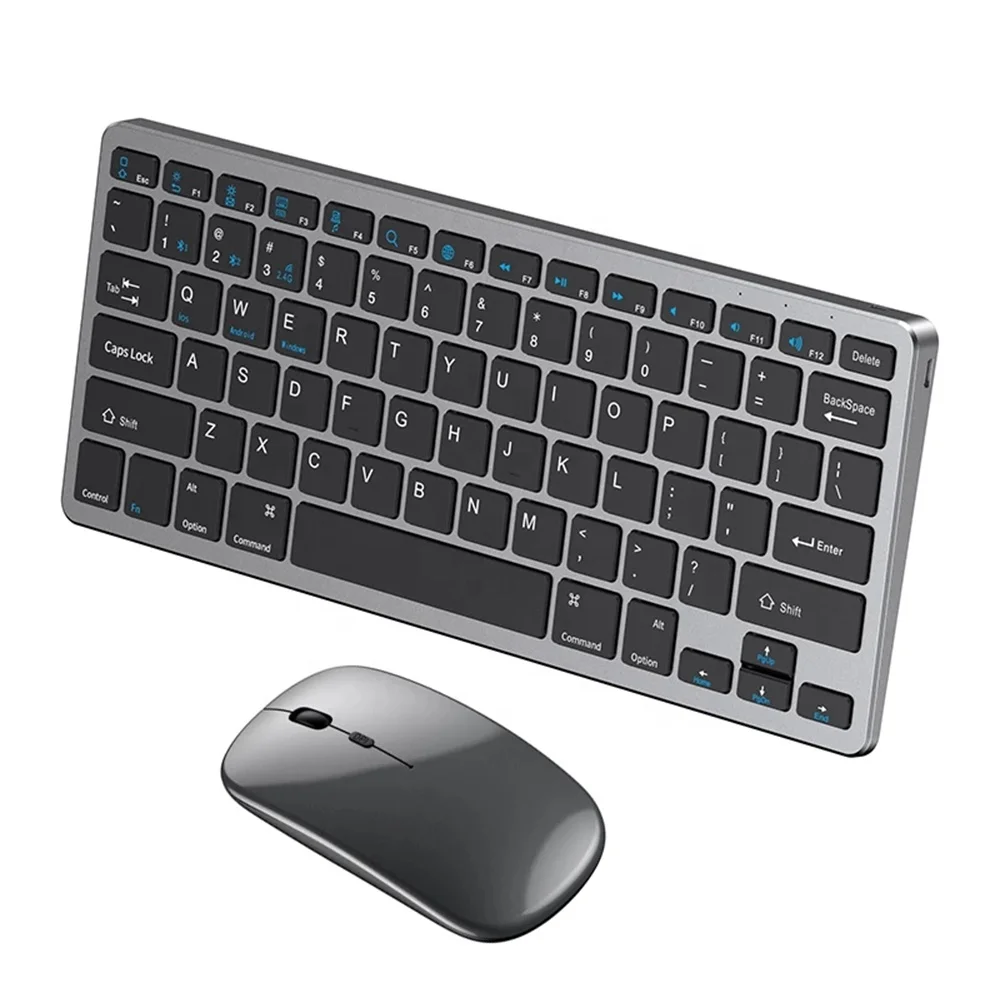 Ultra Thin Bluetooths Keyboard and Mouse Combos Fashion Multimedia BT 3.0 +BT 5.0+2.4G Wireless 3 Mode Keyboard for IPad iPhone