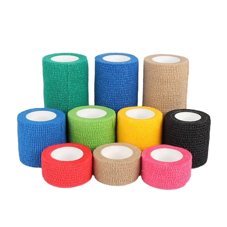 Medical Factory 4.5m Colored non-woven self-adhesive bandage Cohesive Bandage Adhesive Elastic Bandage