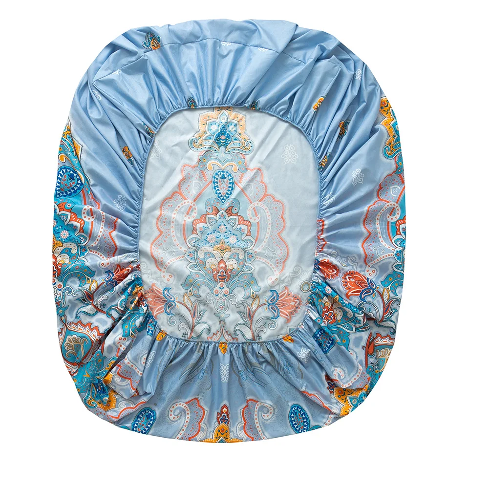 Wholesale Sheet Equipped With Elastic Bedding Polyester Mattress Cover Flower Printed Queen King Size Sheet