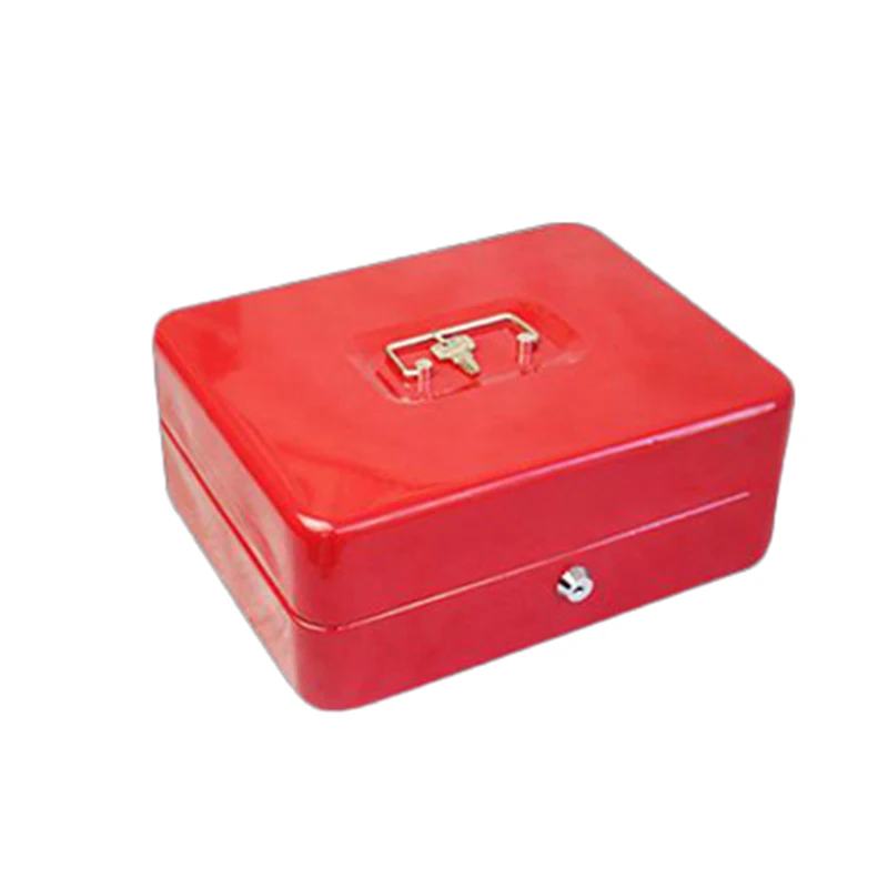 Steel Security 10 inch Lock Coin Box Metal Money Saving Bank with Money Tray for Hotel Storage Secure Cash Box