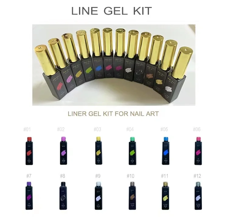 2023 new product 12 colors set gel liner nail art painting gel for nail art gel liner