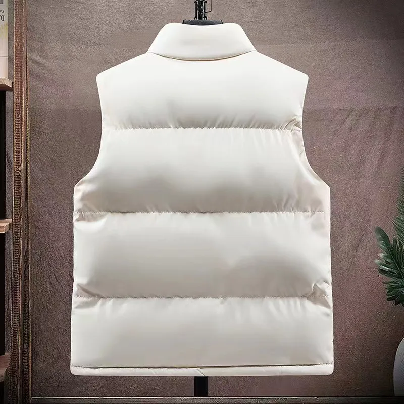OEM Sleeveless Bubble Puffer Vest Jacket  Custom Logo Waistcoats Warm Winter Vest For Men