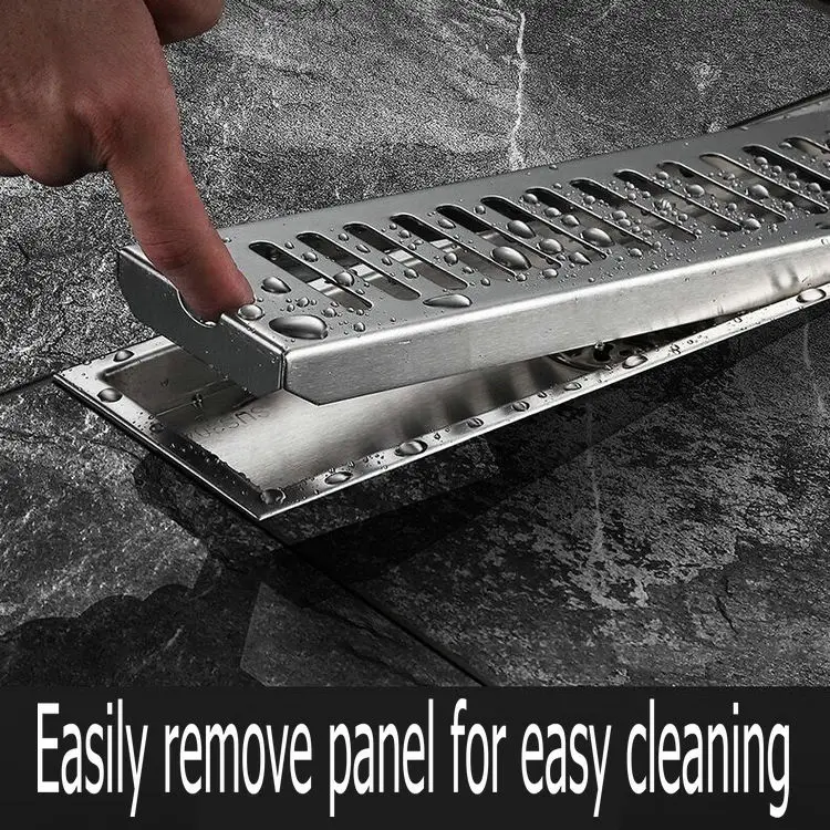 Balcony Toilet Modern Bathroom  Anti Odor Drainage Shower Long Covers Linear Stainless Steel Floor Drain