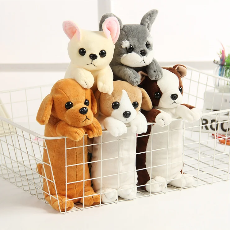hot sales Kids gifts cute plush puppy dog portable kawaii animal 3D pencil case for school students