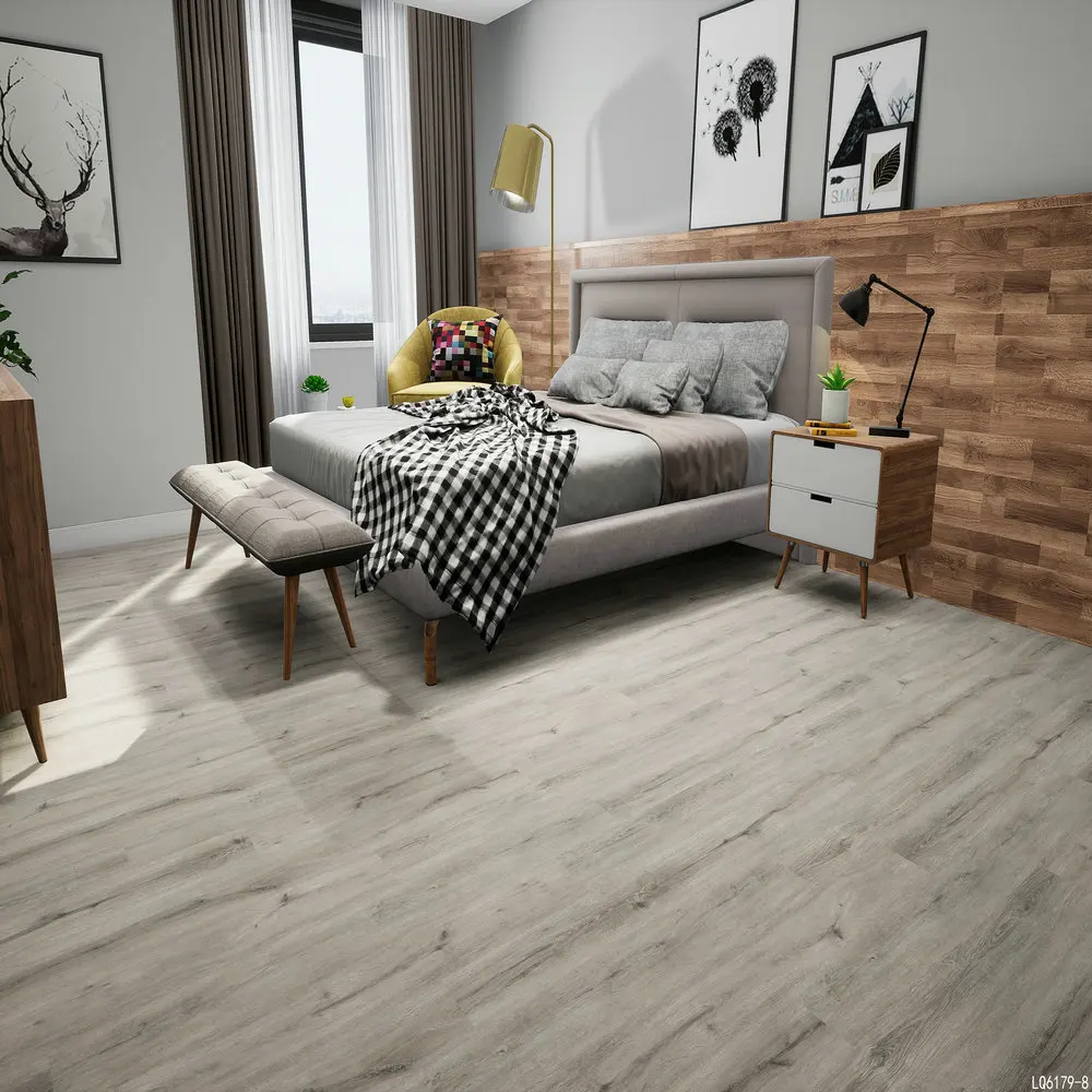 Soundproof Waterproof Click Lock Rigid Core Plastic pvc spc flooring vinyl click floor vinyl piso manufacturer