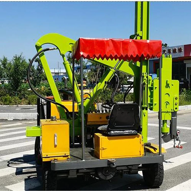 Vibratory pile driver guard rail construction highway Installation hydraulic screw pile driving machine