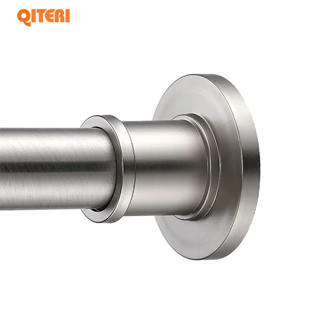 HB QITERI- Industrial Shower Curtain Rod - Never Rust Non-SlipStainless Steel, Brushed Nickel For bathroom