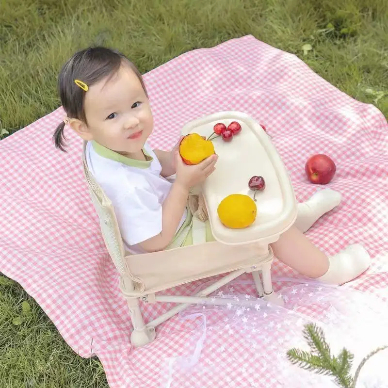 outdoor folding baby camping chair with tray