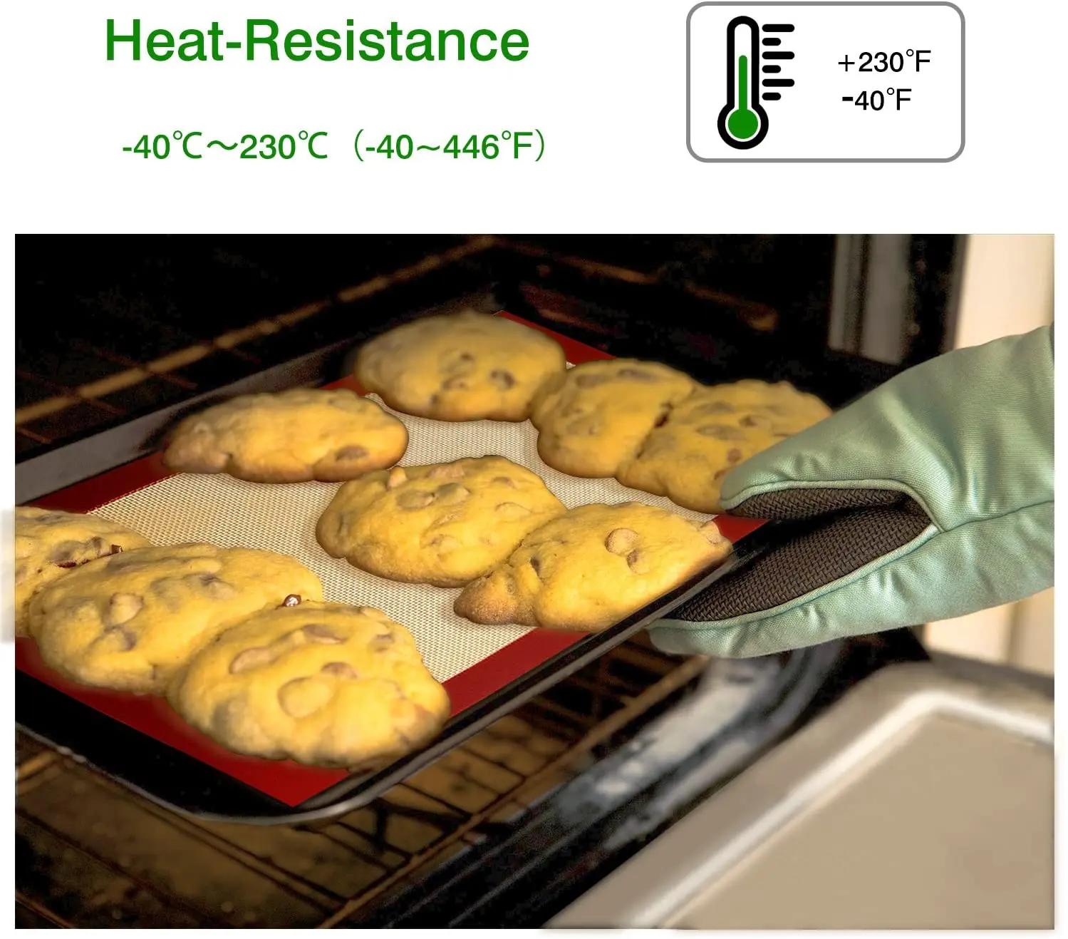 Set of 2 Pack Silicon Baking Mat for Pastry, Premium Large Silicone Baking Mat, Non-toxic High Temperature Proof, Red Edge