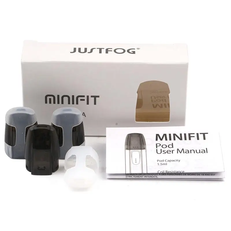 
Justfog Minifit Pod Empty Cartridge 1.5ml Capacity 1.6ohm Ceramic Cotton Coil Resistance Pods Atomizer Fit Starter Kit 