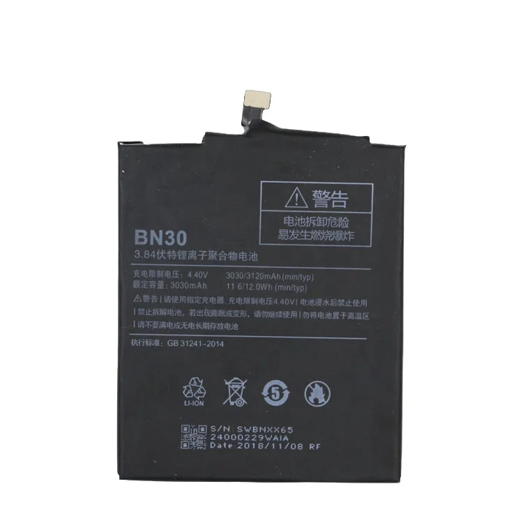 Replacement Li-ion Lithium Battery BN30 For Xiaomi Redmi 4A Replaceable phone battery