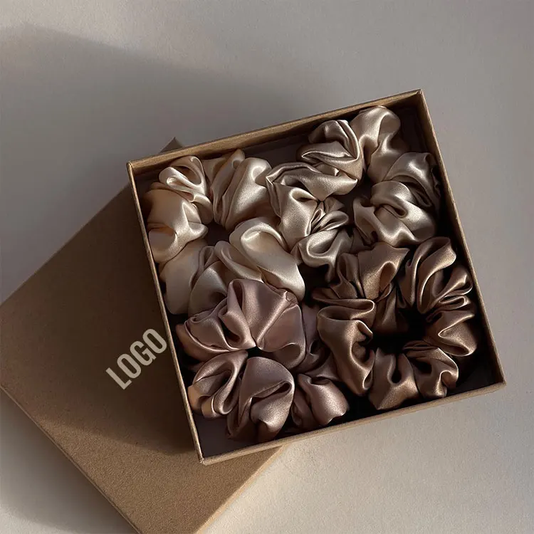 Индивидуальная торговая марка 100% чистый шелк тутового шелкопряда Набор резинок для волос аксессуары сатиновые шелковые