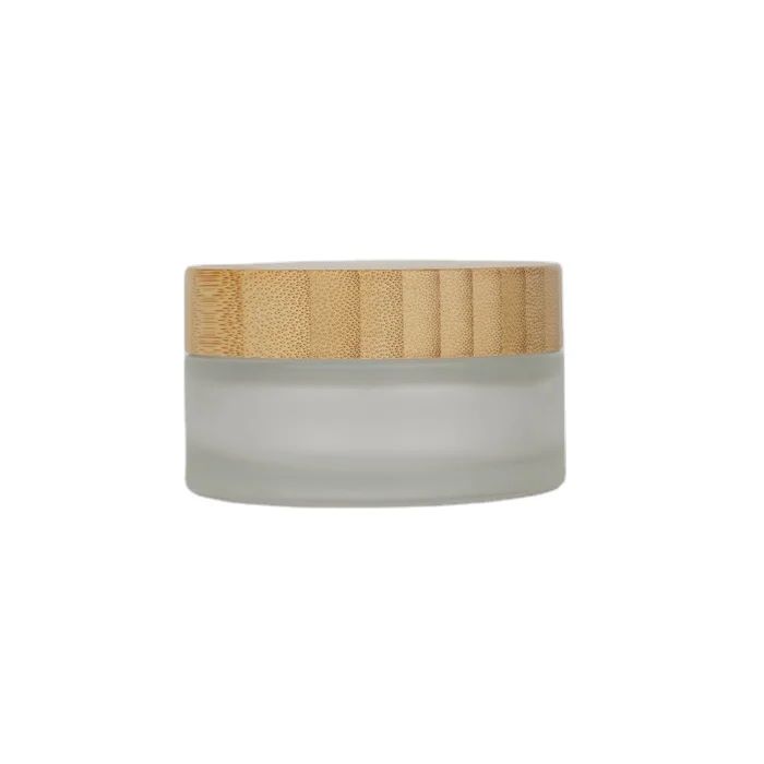 150ml 200ml 250ml Body Lotion Glass Jar with Bamboo Lid and Wood Id