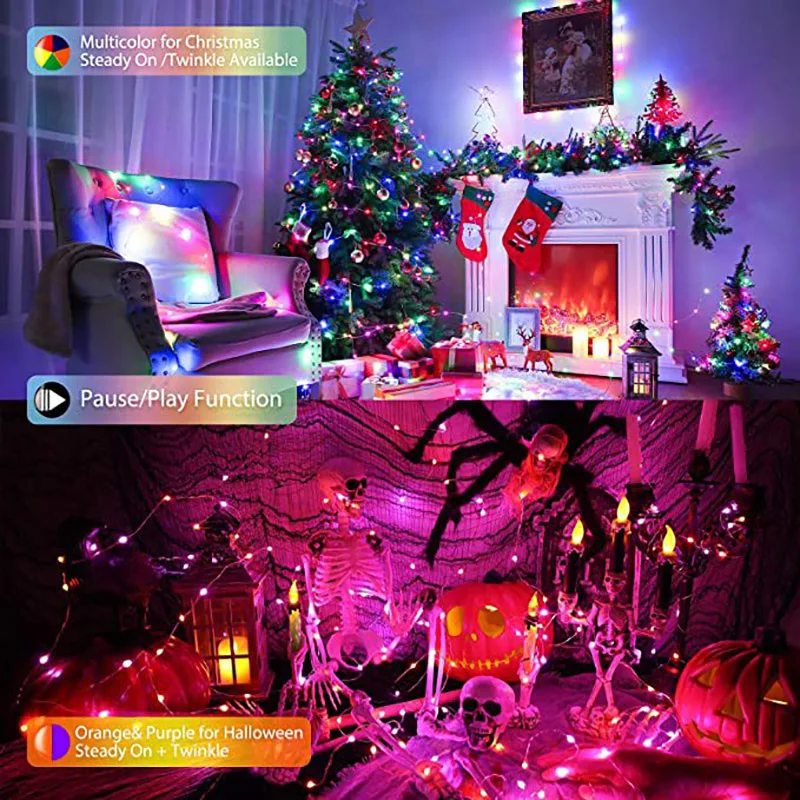 LEDEAST PD0461 LED RGB Fairy String Lights Mobile APP Control Christmas LED Lighting 10M 20M New Year Wedding Decoration Lamp