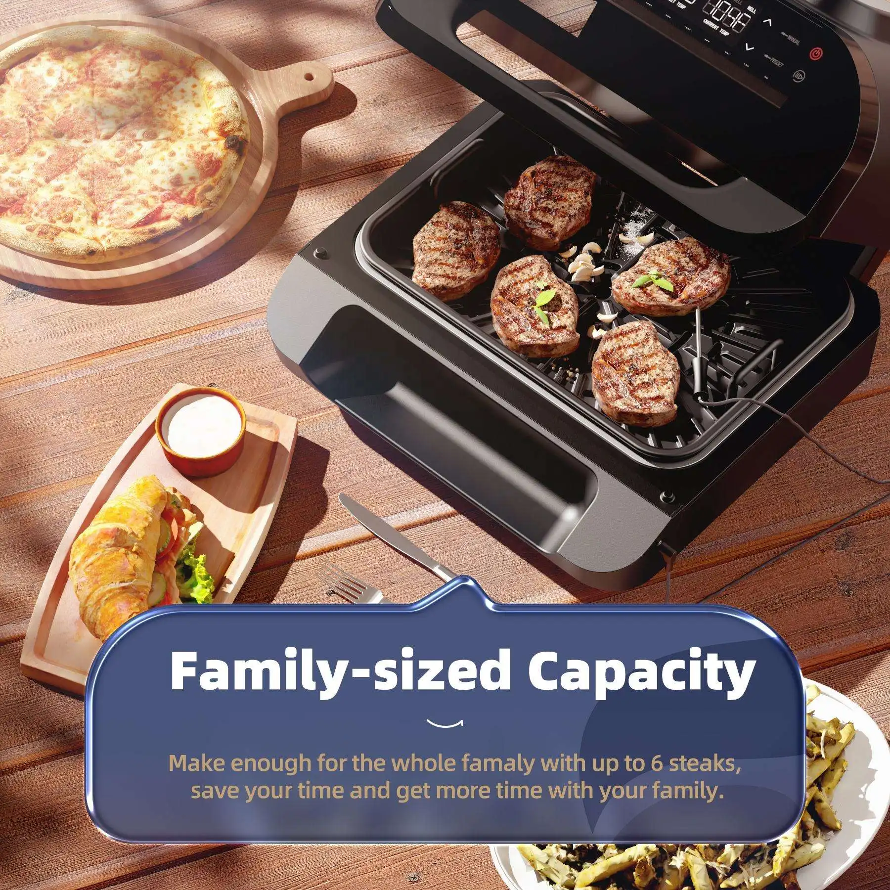 2024 New Products Kitchen 10 Large Capacity Electric Cooker Pizza Oven No Oil Free Wholesale Toaster Oven Air Fryer