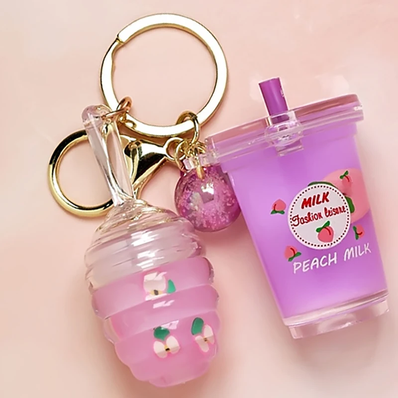 New Design Lip Gloss Keychain Set  Moisturizing  Vegan Mini Lip Gloss Keychain  Milk Tea Honey Jar Lip Oil
