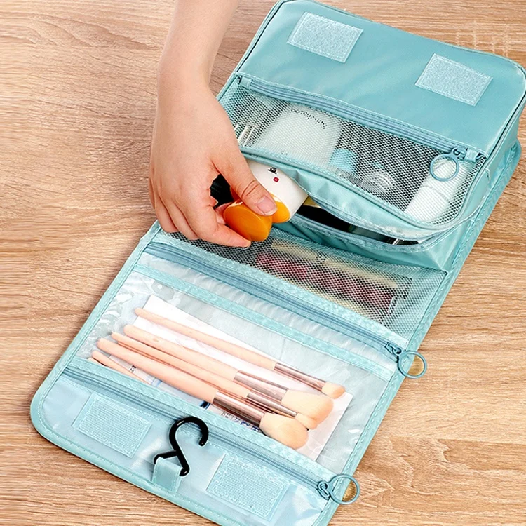 Waterproof Hanging Travel Makeup And Toiletry Bag Nylon Cosmetic Pouch Wash Makeup Bag Custom Logo Cosmetic Bags & Cases