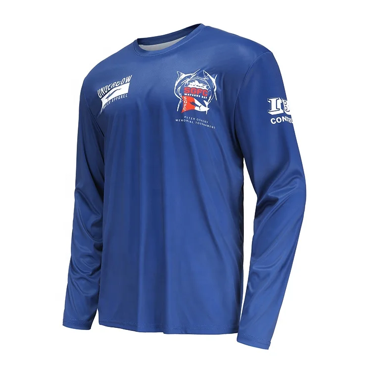 OEM Custom Navy Color Men Long Sleeve Fishing Wear with Anti- UV
