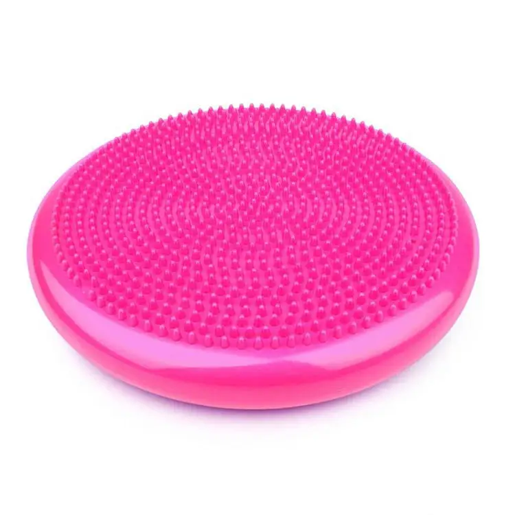 TOPTONS Custom Logo Gym Home Fitness Training Disc Wobble Cushion Inflatable Soft PVC Yoga Massage Balance Mat Pad With Air Pump