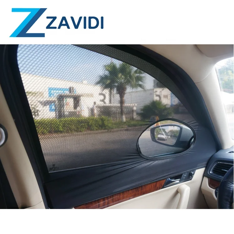 black universal stretch side windows auto mesh sun shade car window curtain cover