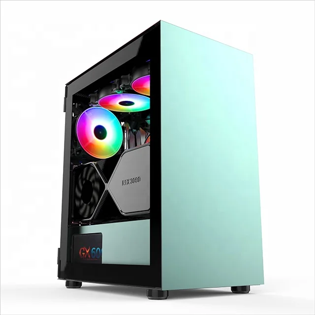 computer case manufacturers 5mm left tempered glass pc cabinet gaming case