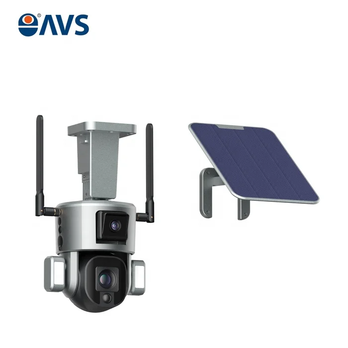 New 4MP 4G 4K HD 10K Zoom Wireless Outdoor Solar Powered Security IP Human Track 8MP Dual Lens CCTV 4G Solar PTZ Camera