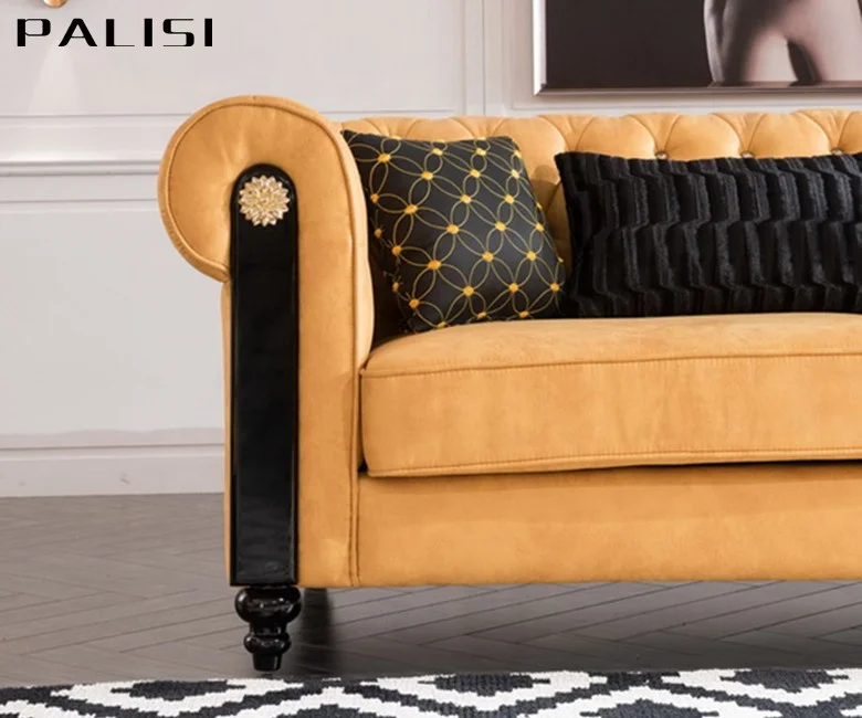 Luxury Arabia Villa Sofa Furniture Set Deluxe Living Room Tufted 321 Sofa Set New Model Indian Design Couch Set