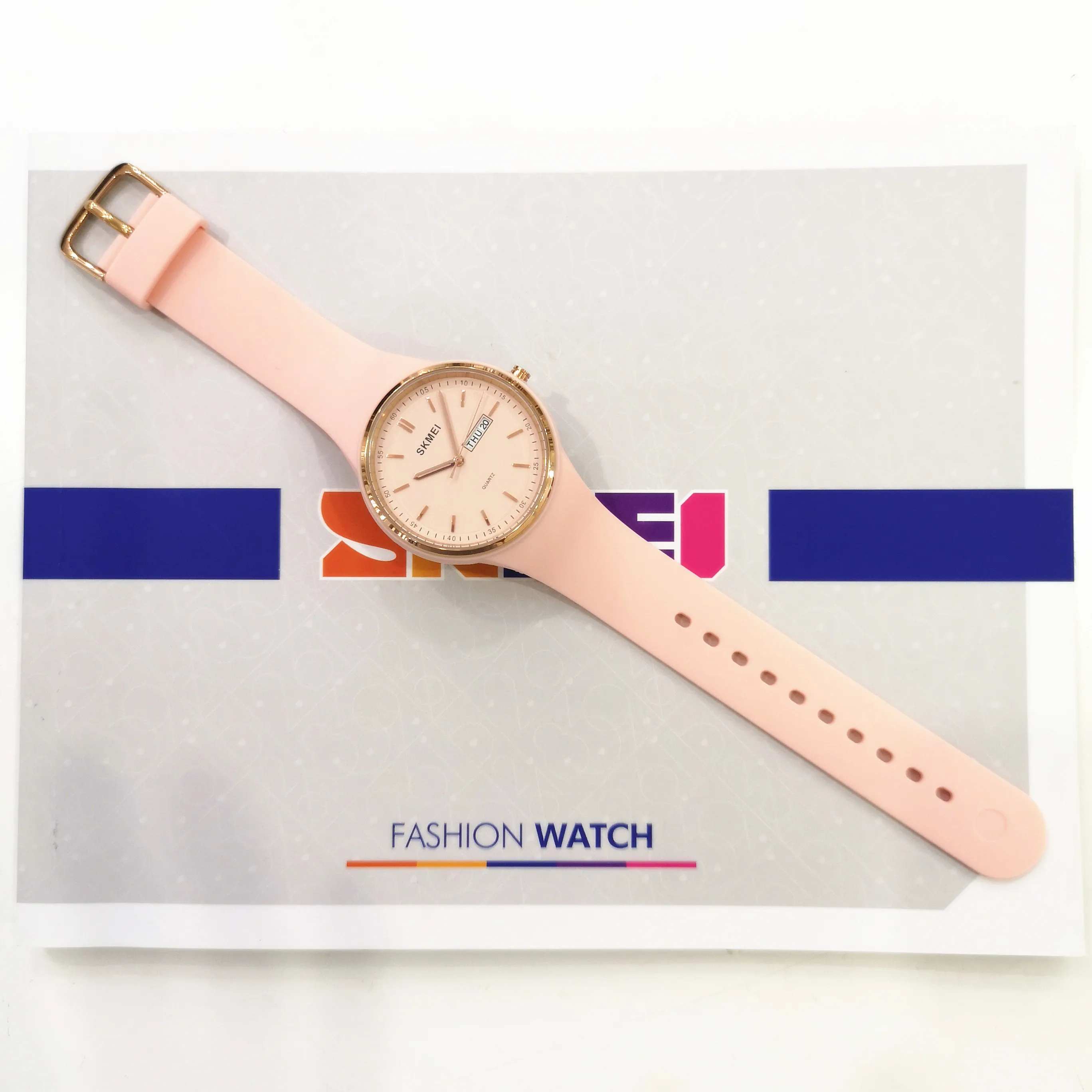 Pink Watches Skmei 1747 Custom Logo Women Silicone Strap Luxury Lady Quartz Watch
