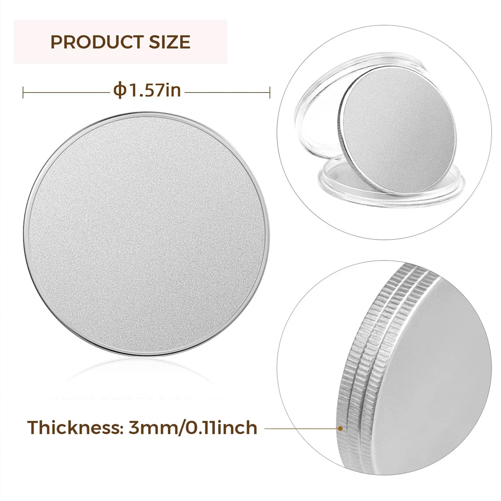 Blank Challenge Coin Co2 Laser Engraving Blank Coins Solid Brass Zinc Alloy Silver Plated Pattern For DIY Crafts Engraving
