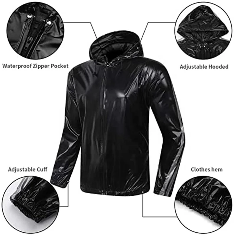 Custom New Design Fitness Weight Loss Hoodies PVC Sweat Sauna Suit For Men and Women