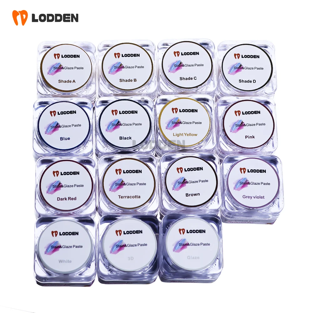 LODDEN dental ceramic glaze stain 15 Paste+2 Liquid+2 Porcelain pen dental glaze paste
