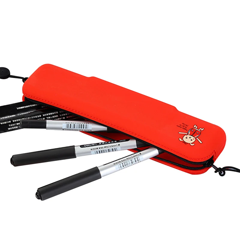 Dirt-Resistant Flexible Folding Kids Pencil Case Silicone Custom Logo