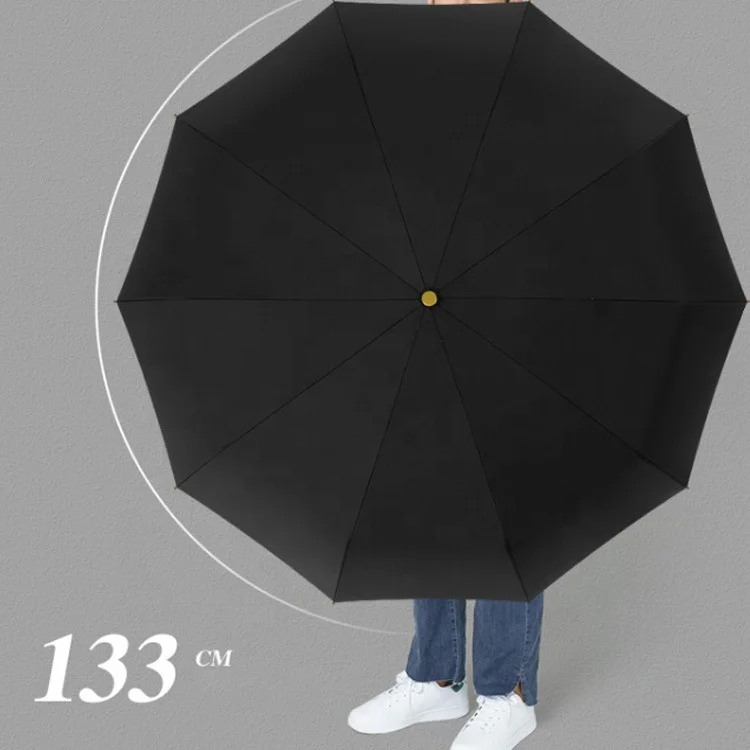 Customized fold umbrella wooden handle customized rain man business big umbrella with logo