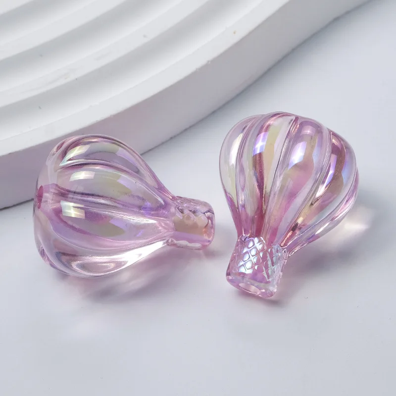 High Translucent Color Plating Hot Air Balloon Piercing Beads Bracelet Diy Jewelry Materials Acrylic Beads