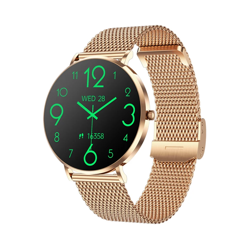 Smart Watch 1.32-Inch AMOLED Screen Smart Watch Stainless Steel Body 6.8mm Ultra-Thin Fitness Tracker BT Calling Women Watch