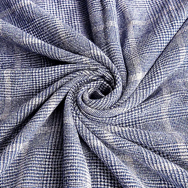 wholesale Cotton Polyester blend fabric  Loop Yarn check Fabric plaid twill fabric