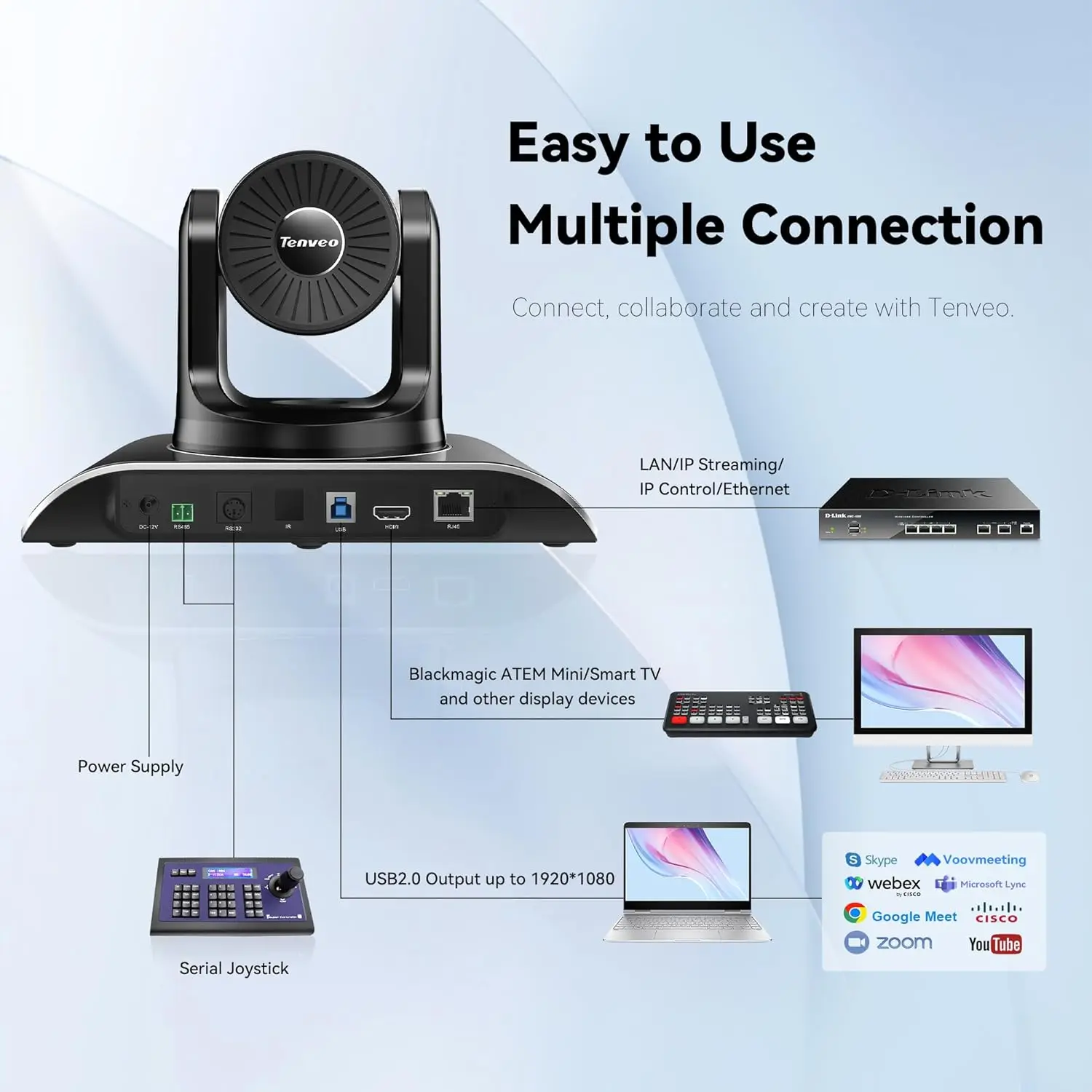 TEVO-VHD20H Professional Audio and Video Conference Solution 10x 20X 30x Zoom 4K UHD Conference Camera Ptz for Church