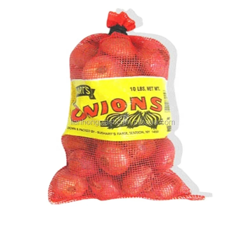 Vegetable packaging Mesh net bag onion potato 25kg 30kg 50kg mesh bags for vegetables